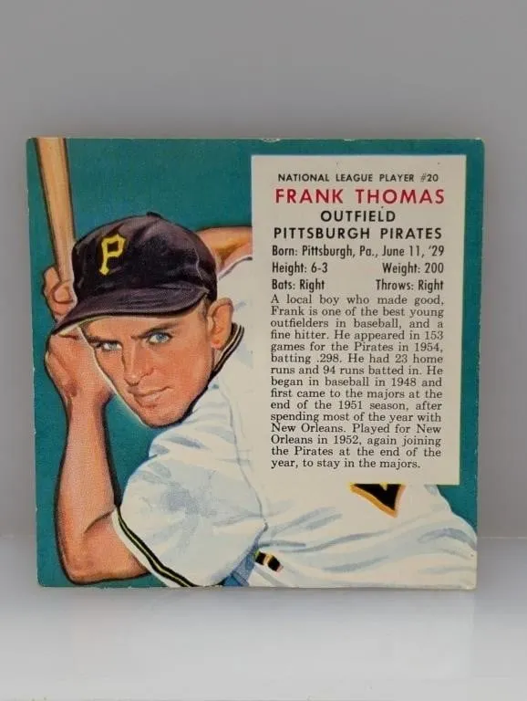 1955 Red Man Tobacco #20 Frank Thomas No Tab