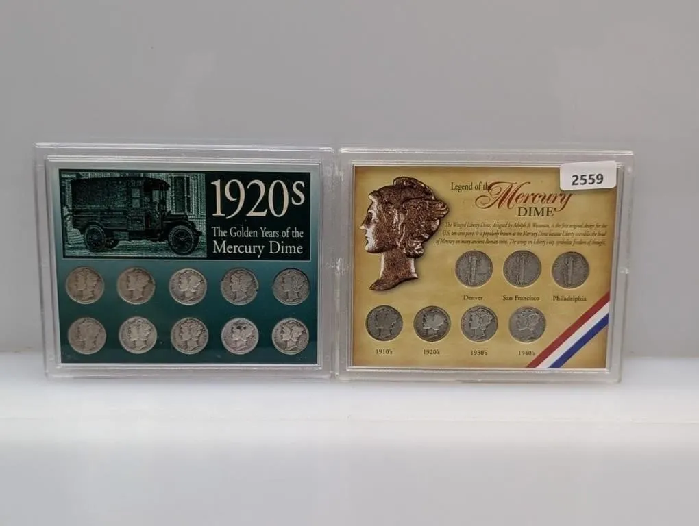 (2) 90% Silv Mercury Dime Coin Sets