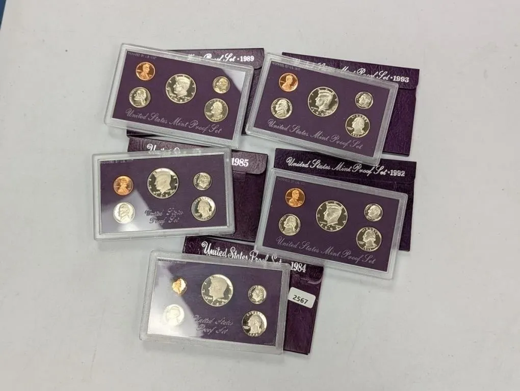 (5) Mixed Date US Proof Sets