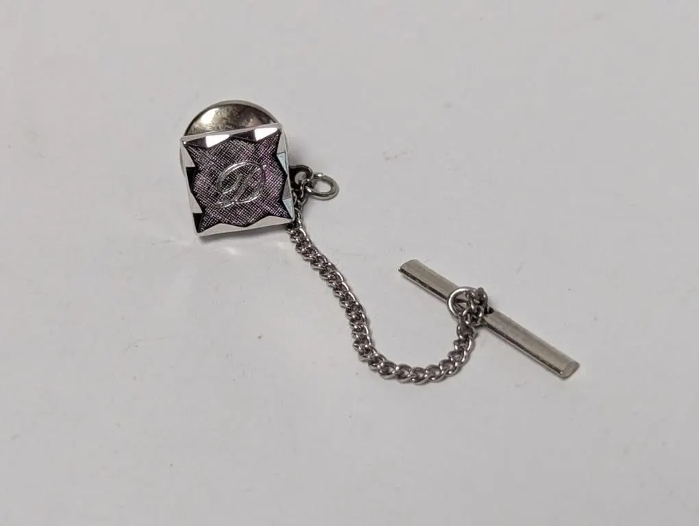 Silver Tone Initial "D" Tie Tack