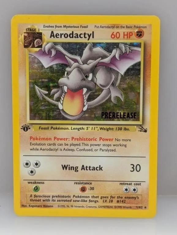 1999 Pokemon 1st Ed Prerelease Aerodactyl Holo Es