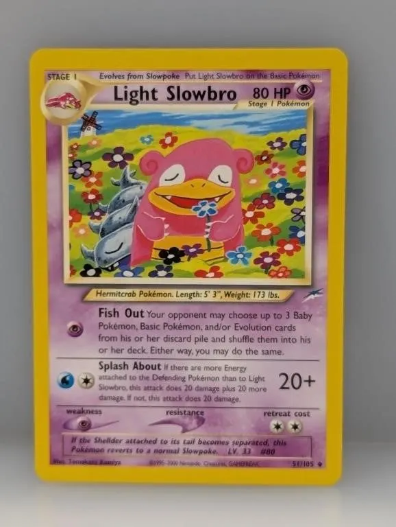 2000 Pokemon Neo Destiny Light Slowbro #51 Edges