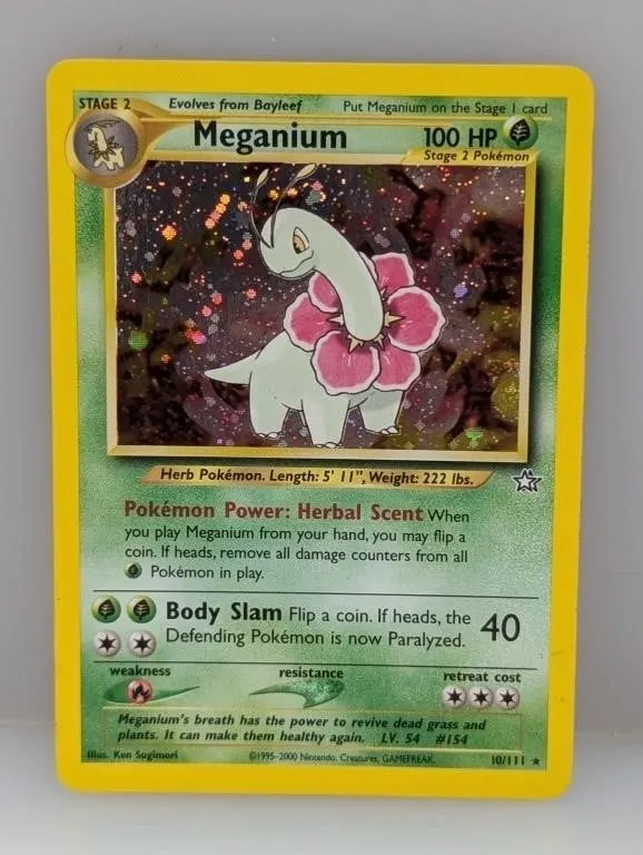 2000 Pokemon Neo Genesis Meganium Holo #10 Edge