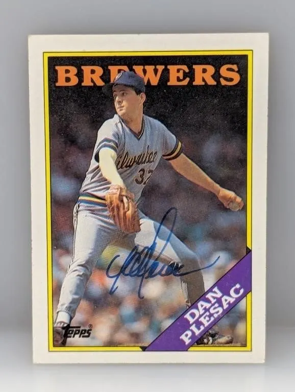 1988 Topps Dan Plesac on Card Auto HA Au #670