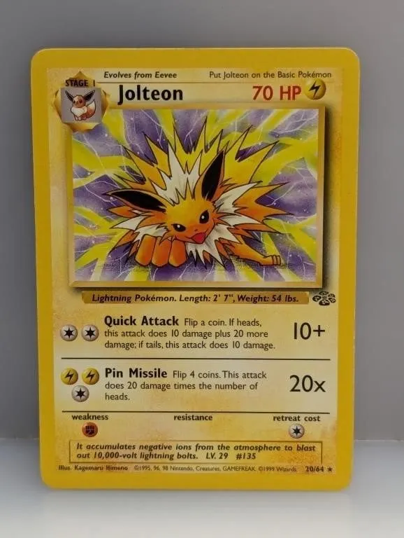 1999 Pokemon Jungle Jolteon #20 Edges