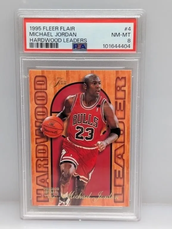 1995 Michael Jordan Flair Hardwood Leader #4 PSA 8