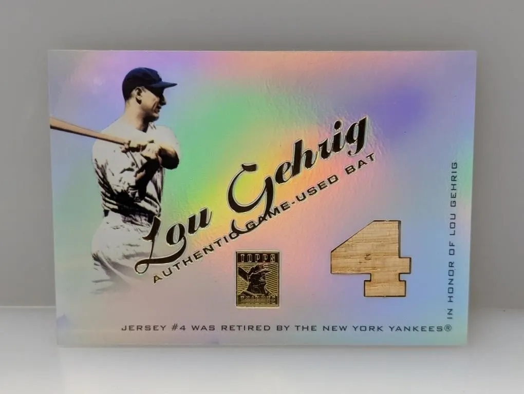 2001 Topps Tribute Lou Gehrig Bat Relic #RBLG