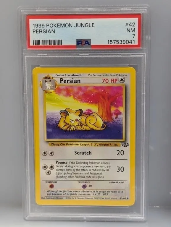 1999 Pokemon Jungle Persian #42 PSA 7