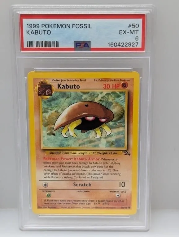 1999 Pokemon Fossil Kabuto #50 PSA 6