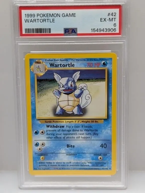 1999 Pokemon Wartortle #42 PSA 6