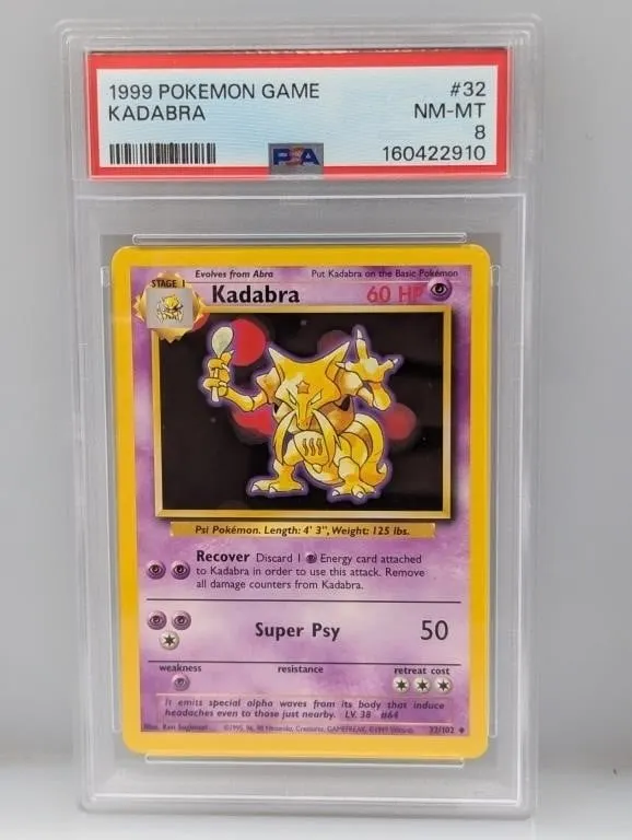 1999 Pokemon Kadabra #32 PSA 8