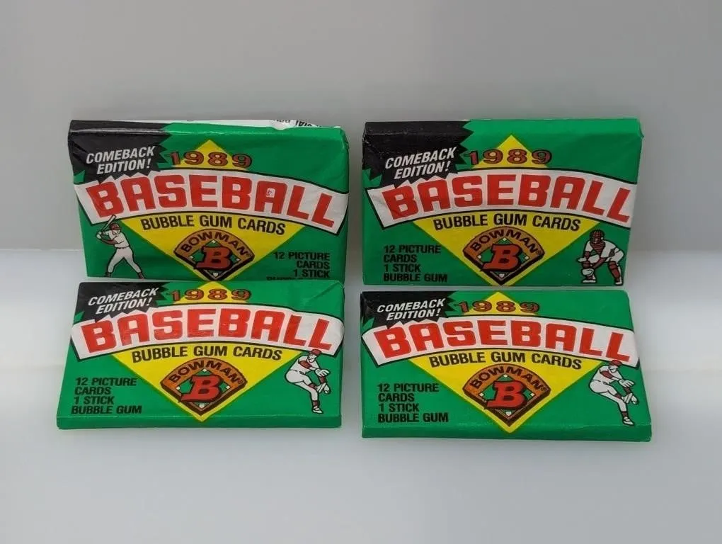 (4) 1989 Bowman Packs Look For Griffey Jr RC