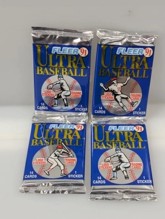 (4) 1991 Fleer Ultra Baseball�Packs
