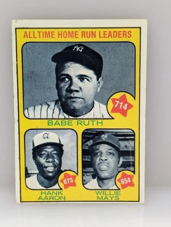 1973 TOPPS HOME RUN LEADERS RUTH/AARON/MAYS 1 S