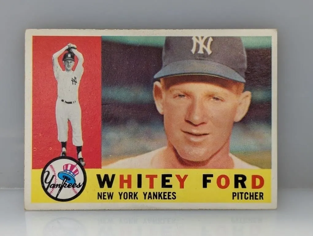 1960 TOPPS Baseball WHITEY FORD HOF 35 Wrinkle