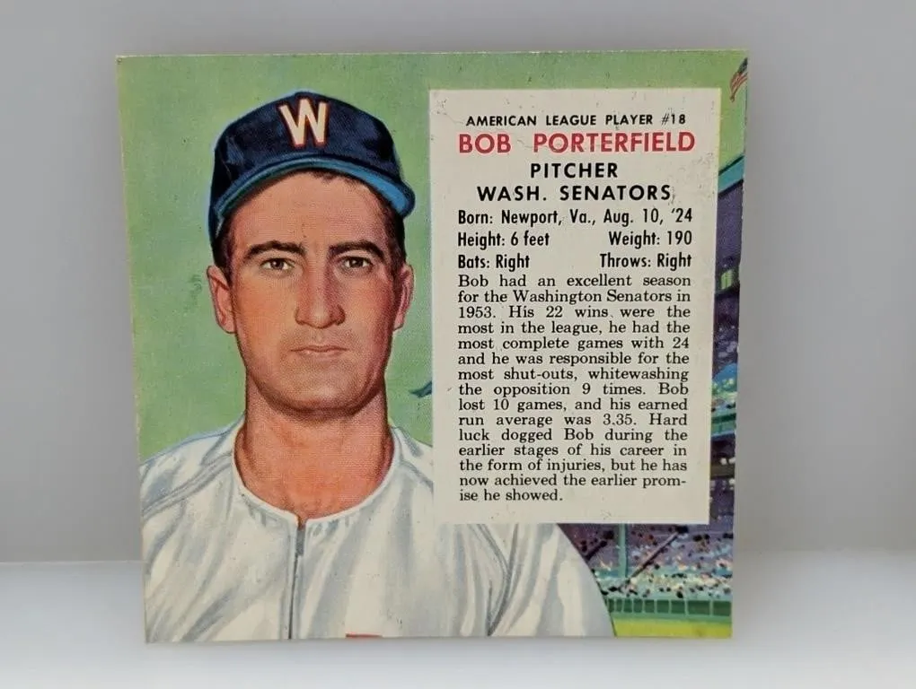 1954 red man tobacco BOB PORTERFIELD 18A Cs/S