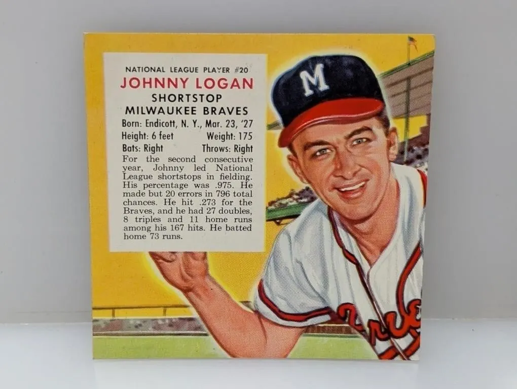1954 red man tobacco Baseball JOHNNY LOGAN S