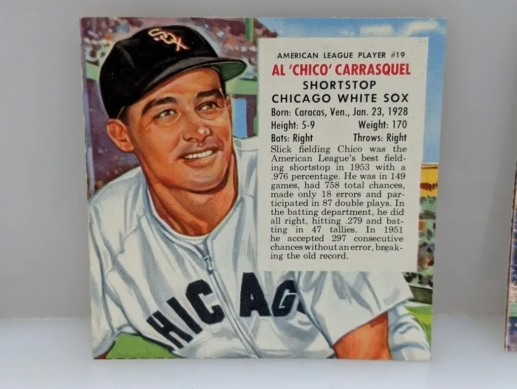 1954 red man tobacco CHICO CARRASQUEL 19A S