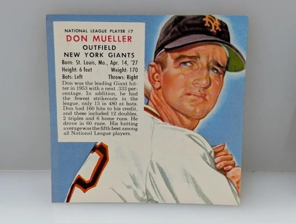 1954 red man tobacco DON MUELLER 7N C/S