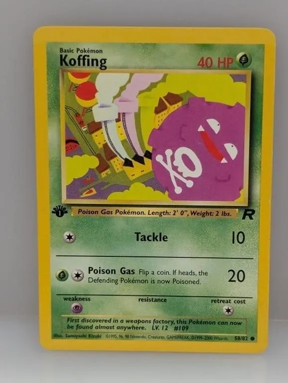 Pokemon 2000 1st Edition Koffing 58 Edges