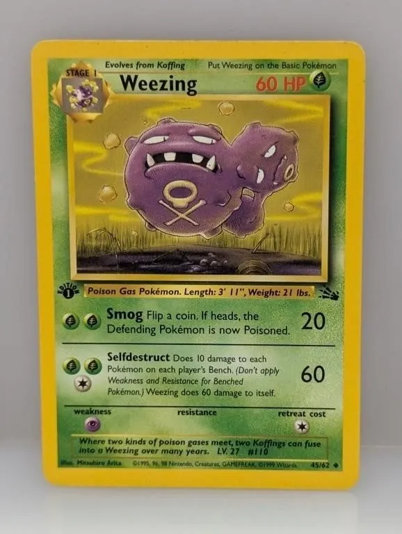 Pokemon 1999 1st Edition Weezing 45 S/S