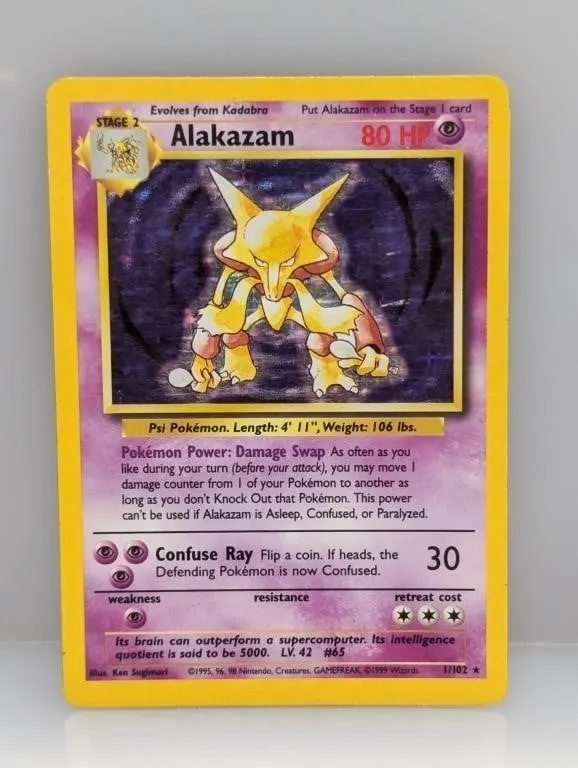 Pokemon 1999 Alakazam Holo 1 S/C/E