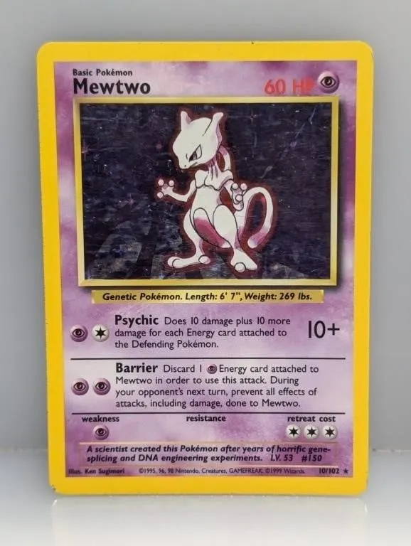 Pokemon 1999 Mewtwo Holo 10 S/C/E