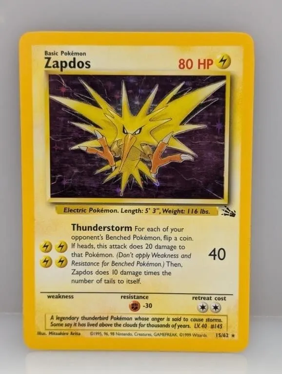 Pokemon 1999 Zapdos Holo 15