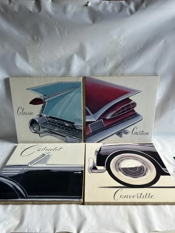Set of 4 Cadillac Fin Wall Art Panels