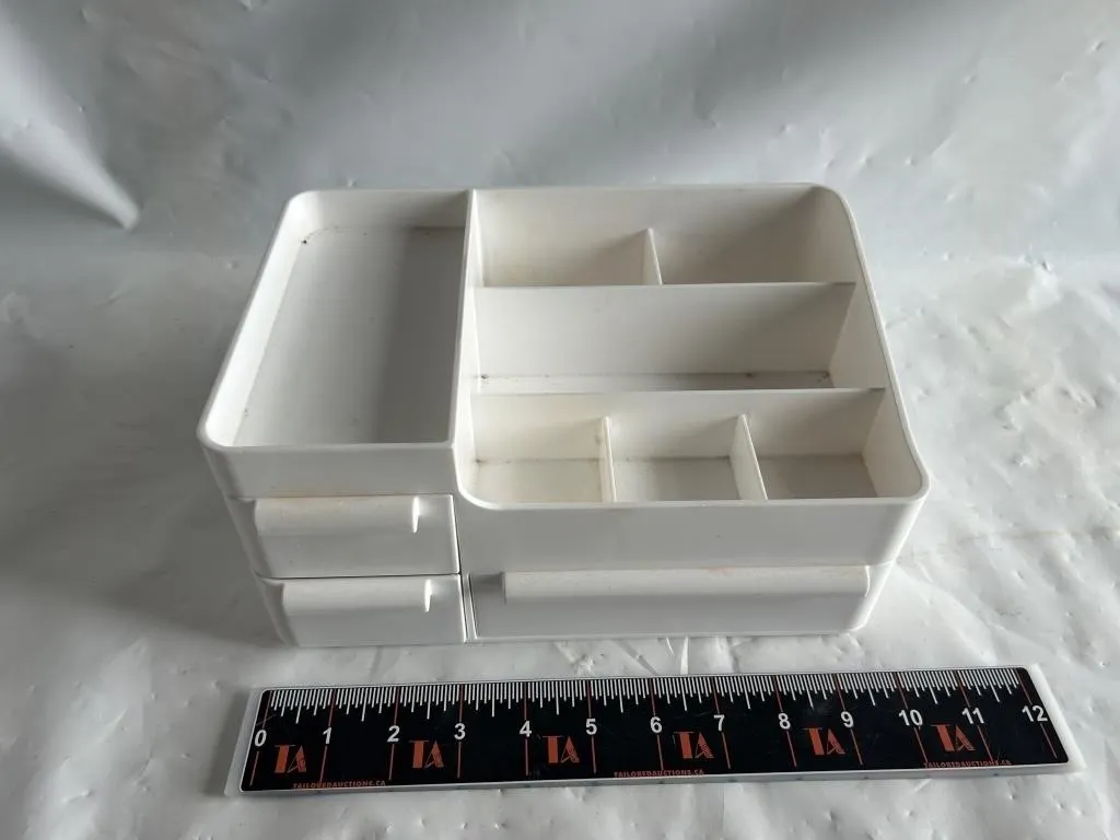 White Plastic Organizer with Drawers &
