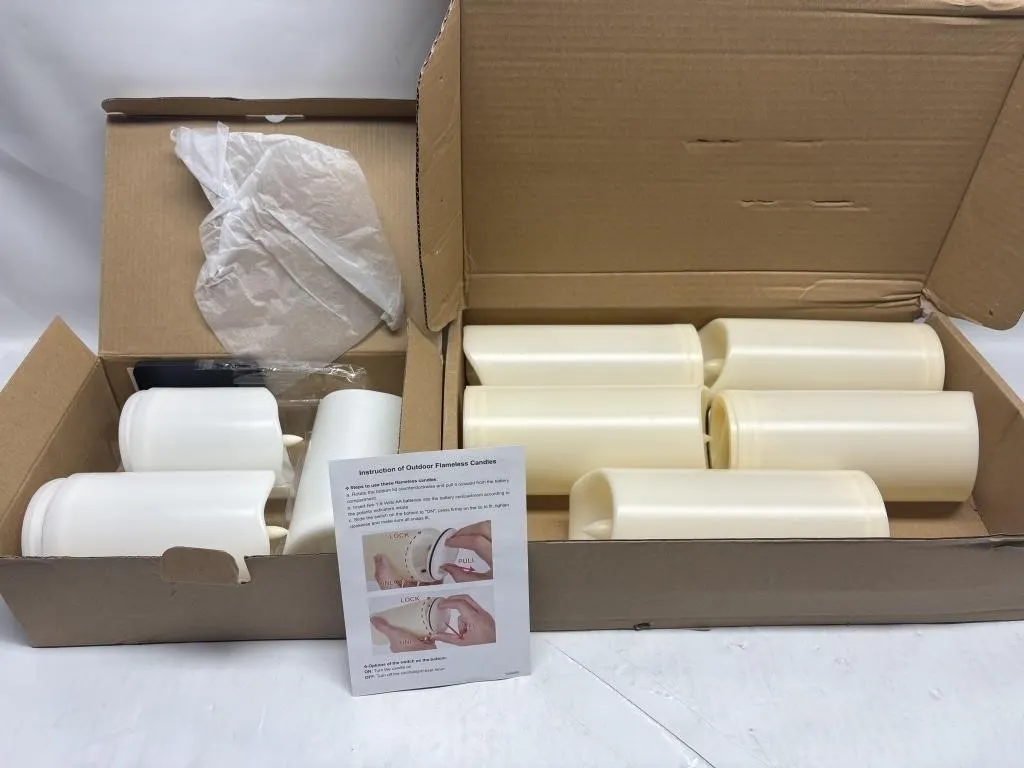 Outdoor Flameless Candles, Set of 9