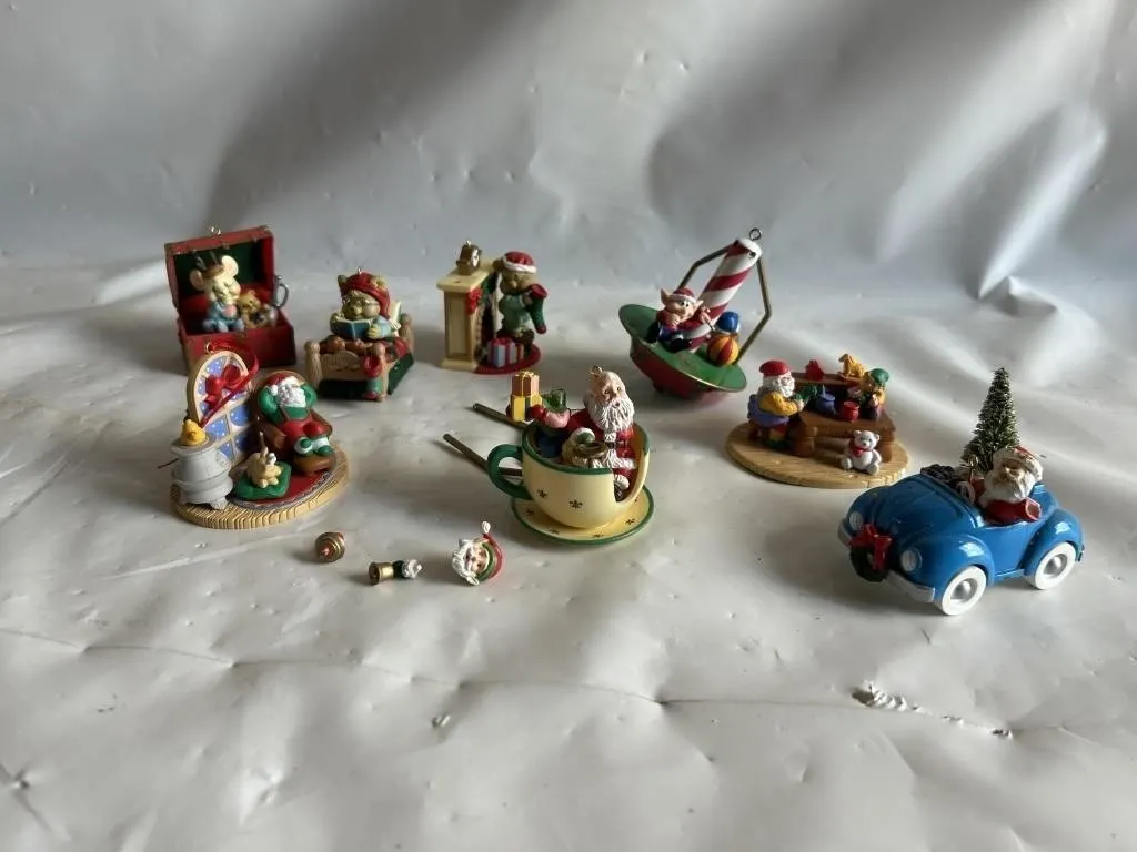 Vintage Christmas Ornaments Figurine Lot