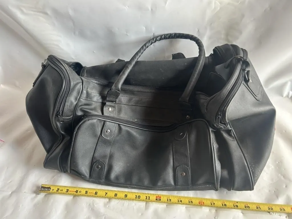 Vintage Canadian Inns Black Duffle Travel Bag