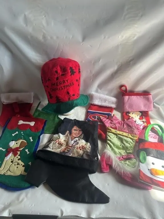 Christmas Stockings, Hat & Novelty Bags Assortment