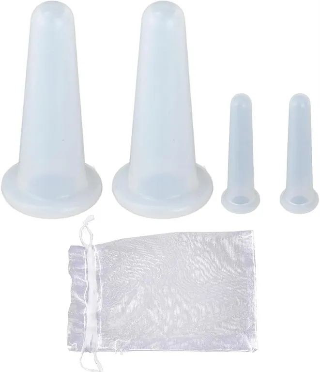 New (4Pcs)Silicone Facial Cupping Set for Face...