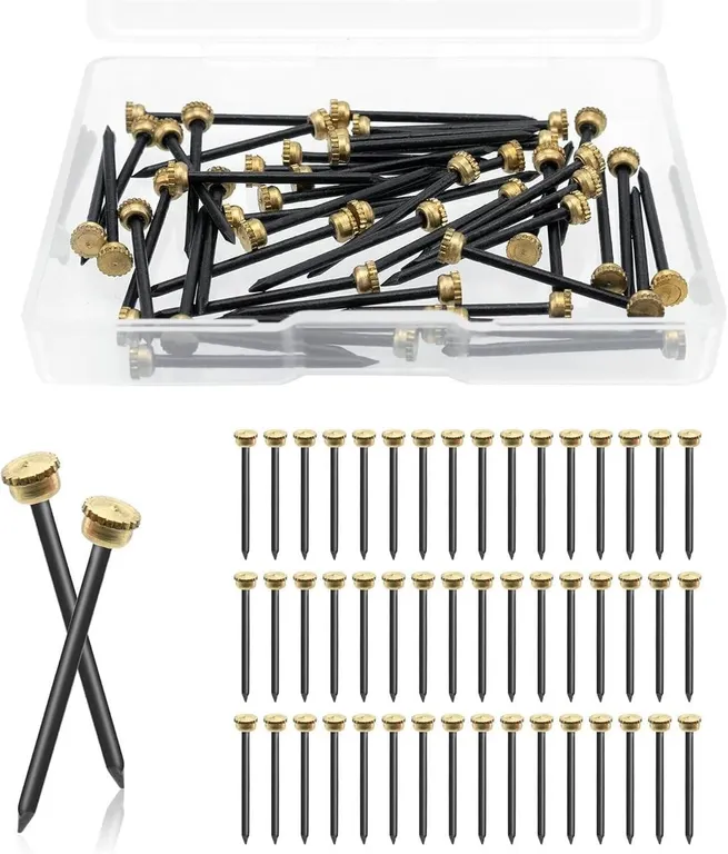 New (50 Pcs) Black Picture Hanging Nails with Box