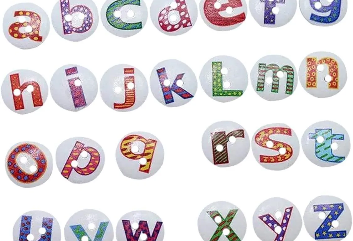 New COHEALI Wooden Letter Buttons 0.59" Buckles