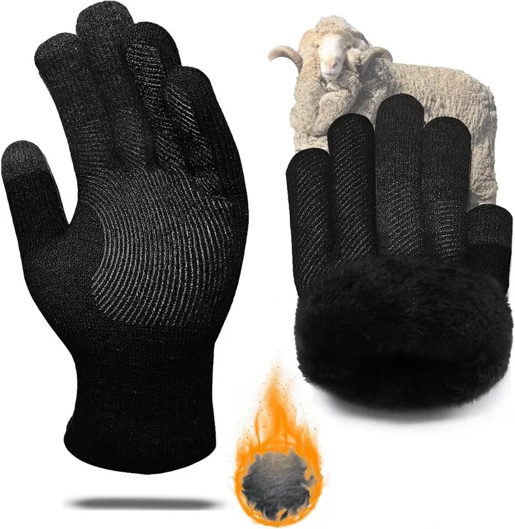 New NEW Winter Gloves Men: Merino Wool,...