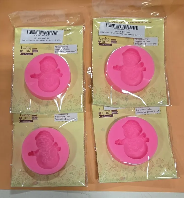 4 pk Silicone Snowman Mold