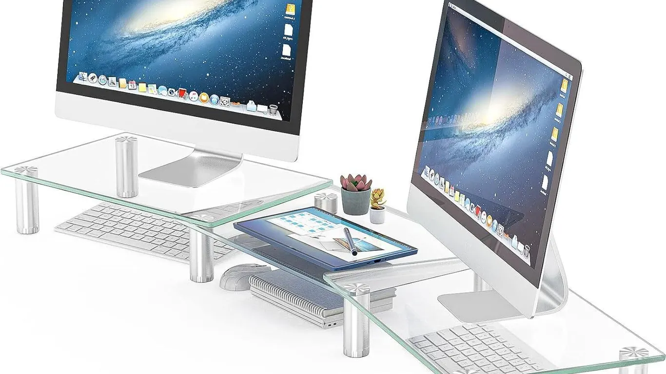 New $40 Hemudu Dual Monitor Stand - Adjustable...