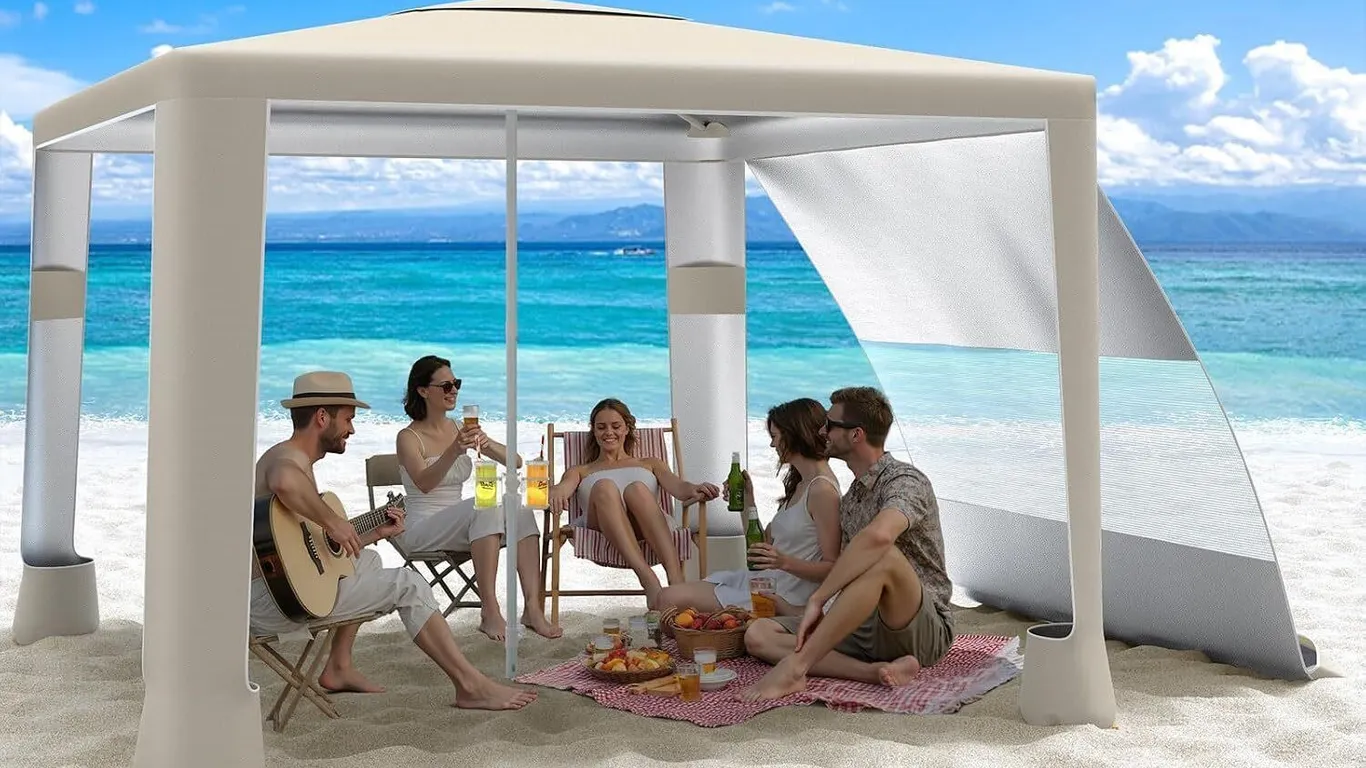 New $103 8x8 Moko Beach Cabana Canopy with Wall