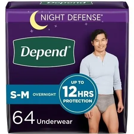 New $78 (S-M)Depend Night Defense Men...