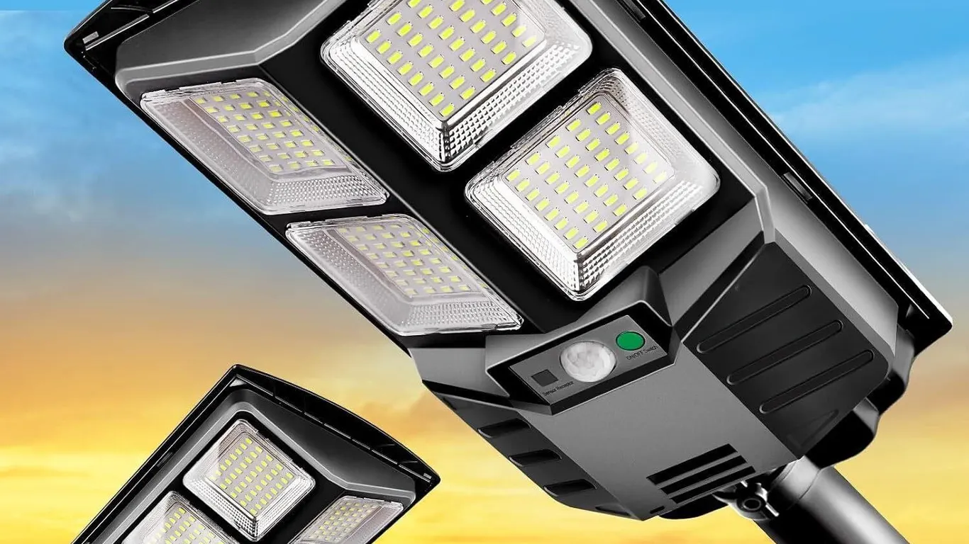 New $50 2pk Solar Street Lights Outdoor: 3000LM