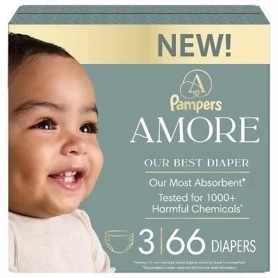 New $35 (Size 3) 66ct Amore by Pampers Diapers