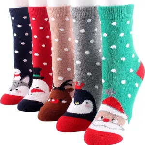 New (5ct) YZKKE Womens Vintage Winter Knit Socks