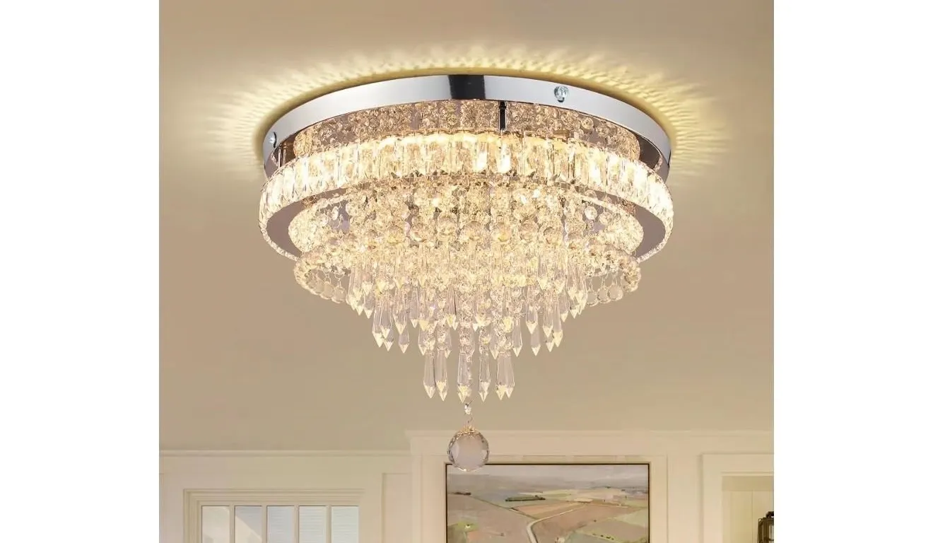 $191 19.7" Modern Crystal Chandelier Ceiling
