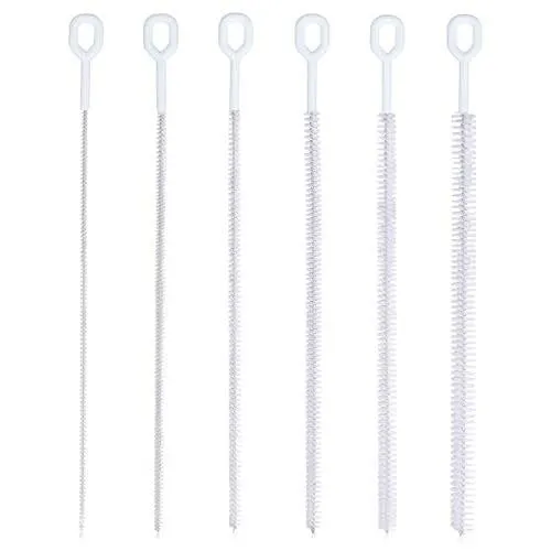 New (12.6") 6pcs Straw Cleaner Brush Set, White