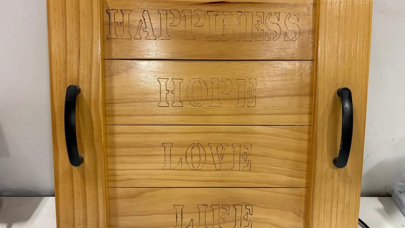 Wood Serving Tray Happness/Hope/Love/Life
