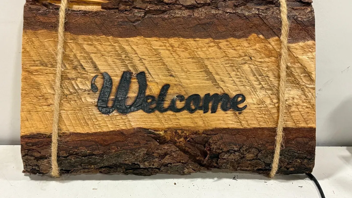 Wooden Welcome Sign