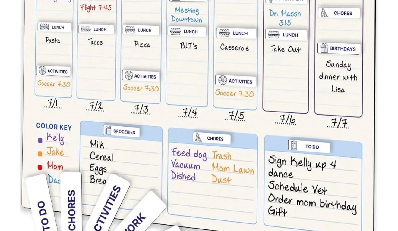 QUOKKA Magnetic Weekly Planner for Kids